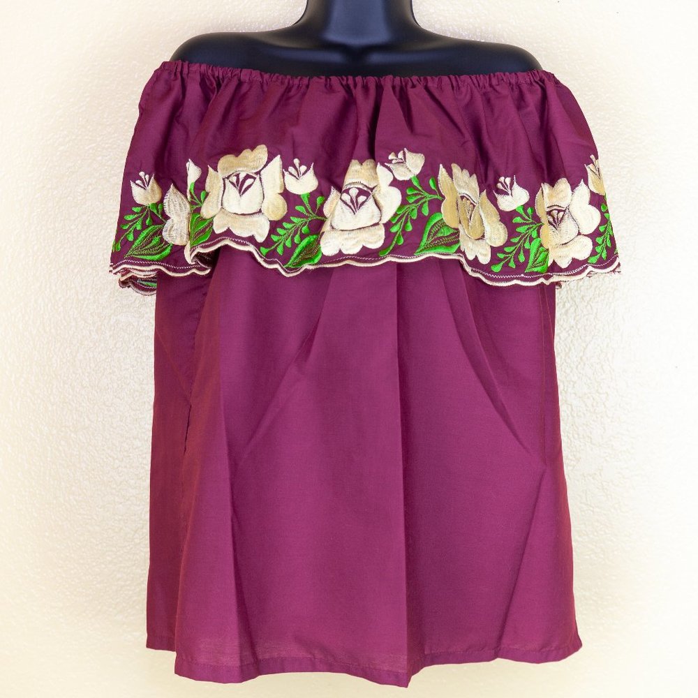 MaryCoco Textiles Traditional Burgundy Blouse (XL)